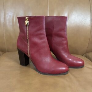 Michael Kors Burgundy Red Ankle Boots 7.5